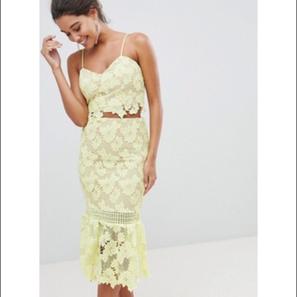 Love Triangle Cutwork Lace Pencil Skirt Fluted